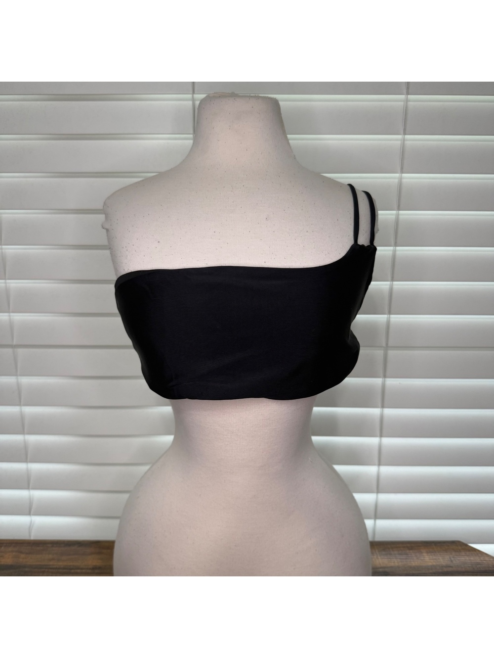 Misspap Black Asymmetric Strap Bra Top Size 8